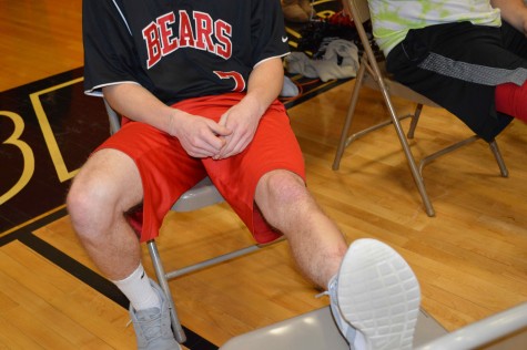 Junior Mike Ranieri gets his legs shaved after raising the most money for cancer in his grade 
