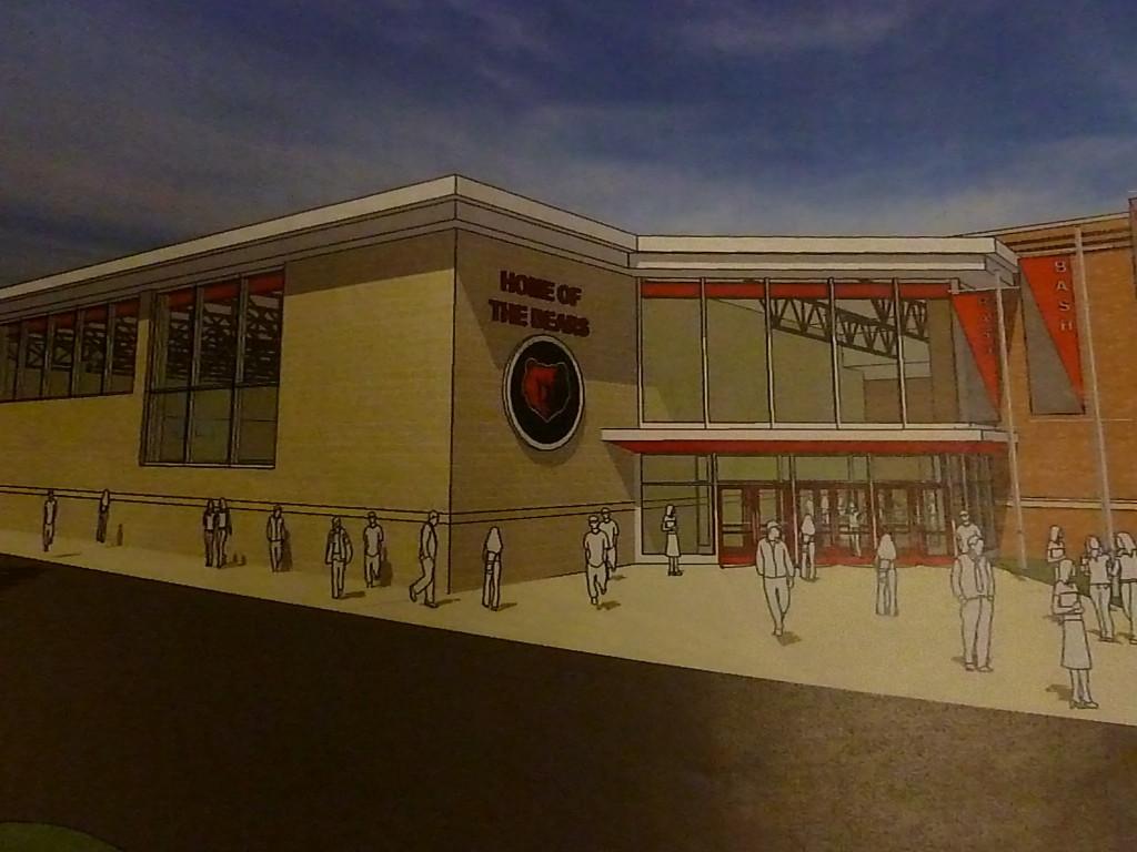 An architects rendition of what the renovated high school will look like.