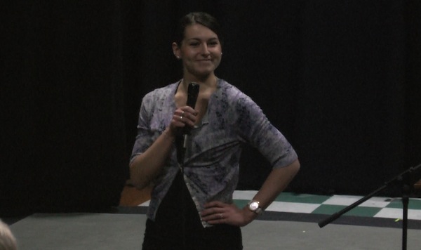 Croner giving her speech on Saturday