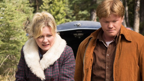 Kirsten Dunst as Peggy (left) and Jesse Plemons as Ed (right) in Fargo.