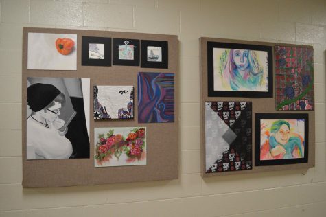 Art students show off their work in the hallways