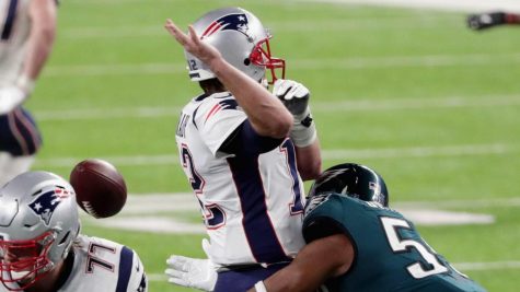 The Eagles Brandon Graham strips the ball from Tom Brady in one of the biggest plays of Super Bowl LII. 