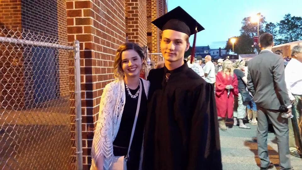 Dylan Lear, pictured right, graduating from Boyertown in the class of 2015. Dylan spent his freshman college year at Salem State University in Massachusetts, before transferring to Juniata College for his sophomore year.