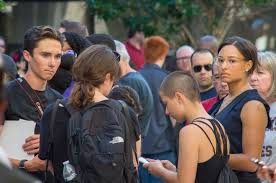 Marjory Stoneman Douglas students Emma Gonzalez and David Hogg at the Rally to Support Firearm Safety Legislation in Fort Lauderdale on February 17, 2018.