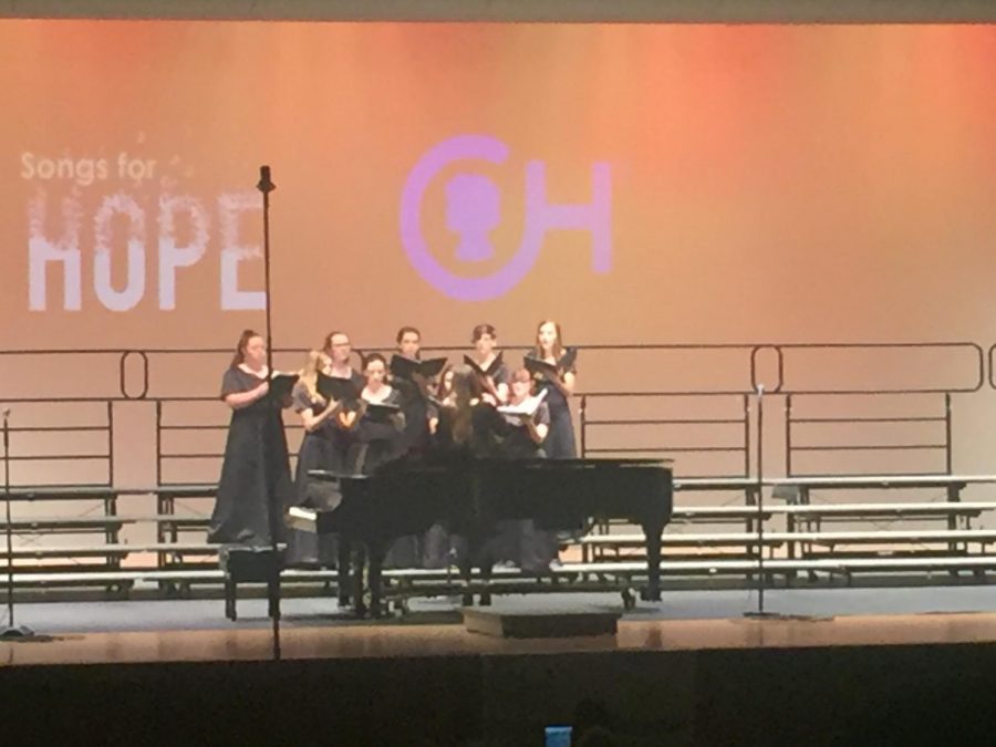 The Pottsgrove High School Womens Choir sings at Songs for Hope. 