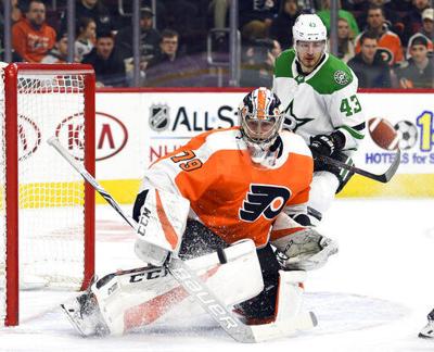 Flyers goalie Carter Hart made 37 saves on 38 shot attempts to halt the Flyers skid.