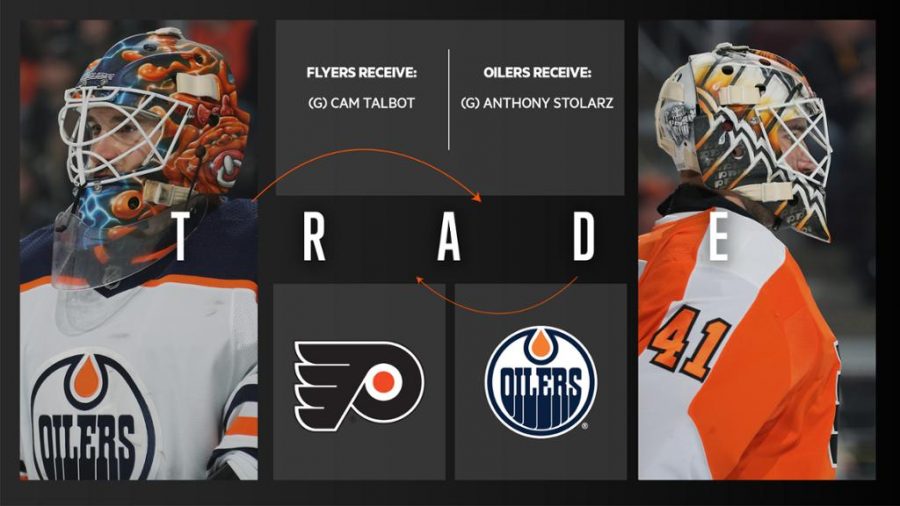 The+Philadelphia+Flyers+and+Edmonton+Oilers+completed+a+trade+to+swap+goalies+Cam+Talbot+and+Anthony+Stolarz.