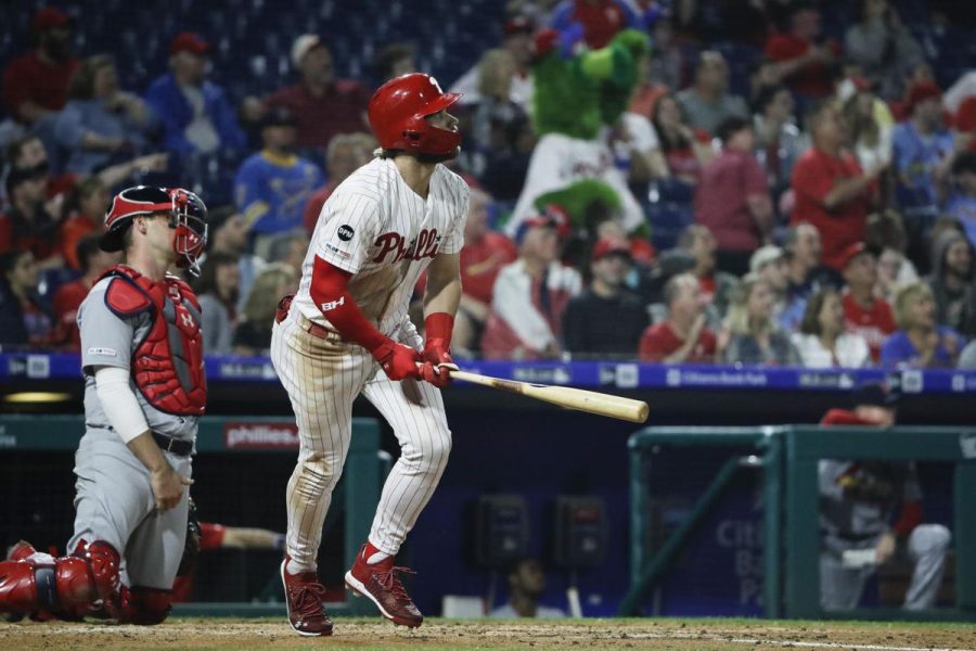 Phillies+Bryce+Harper+watches+his+2-run++homer+in+the+3rd+inning+of+the+Phillies+11-4+game+2+win+on+Wednesday+night.+He+finished+the+night+with+a+single%2C+double%2C+and+homer.