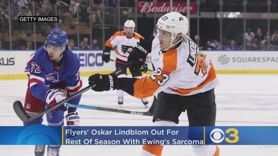 The Flyers announced that Oskar Lindblom was diagnosed with a rare form of cancer, Ewing's Sarcoma, on December 13th. 