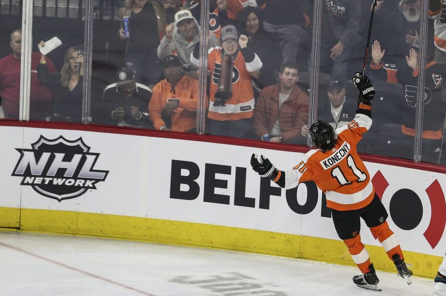 Flyers Travis Konecny netted his 22nd goal of the season as the Flyers beat the Sharks 4-2 on Tuesday night (via Philadelphia Inquirer).