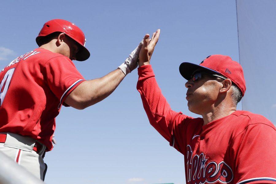 Phillies Scott Kingery and manager Joe Girardi (via Philadelphia Inquirer). 