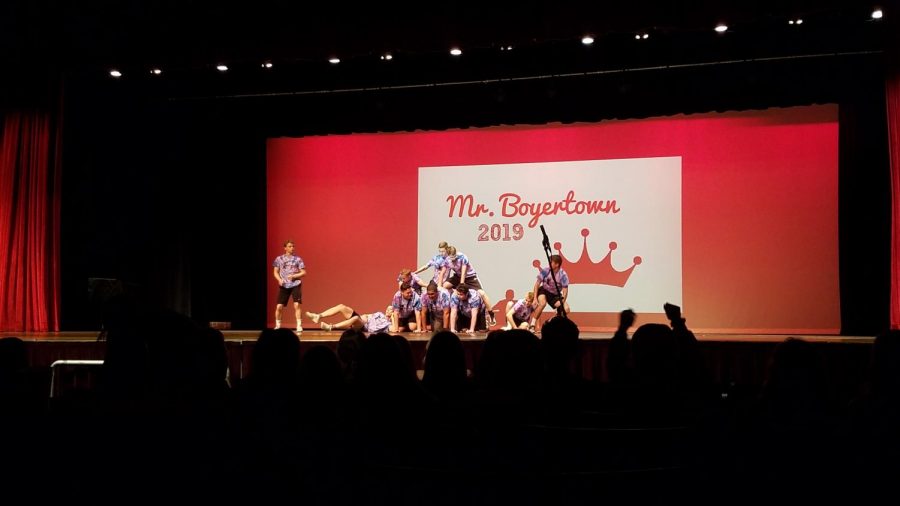 Last years Mr. Boyertown show during the opening dance to Britney Spears Toxic. With nine contestants, the show raised almost $1,900 for charity.