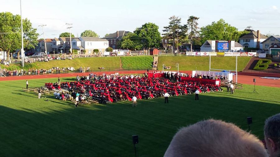 A picture taken at the Class of 2016s graduation, before Memorial Stadium became unstable. Next year, the Class of 2021 should have the ability to choose between Memorial Stadium or Santander Arena, but it is unclear whether Memorial Stadium construction has been delayed due to COVID-19. 