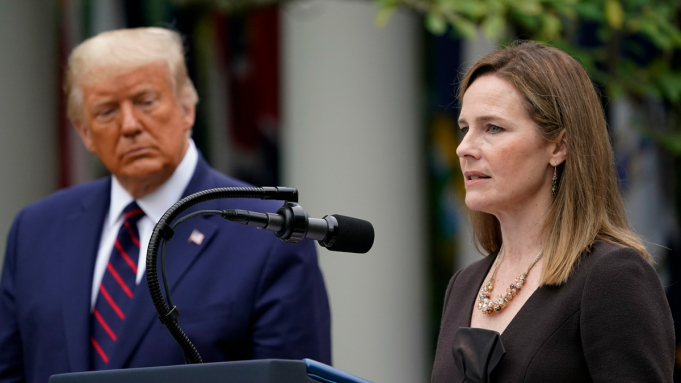 Judge Amy Coney Barrett speaks after President Donald Trump announced Barrett as his nominee to the Supreme Court, in the Rose Garden at the White House, Saturday, Sept. 26, 2020, in Washington.