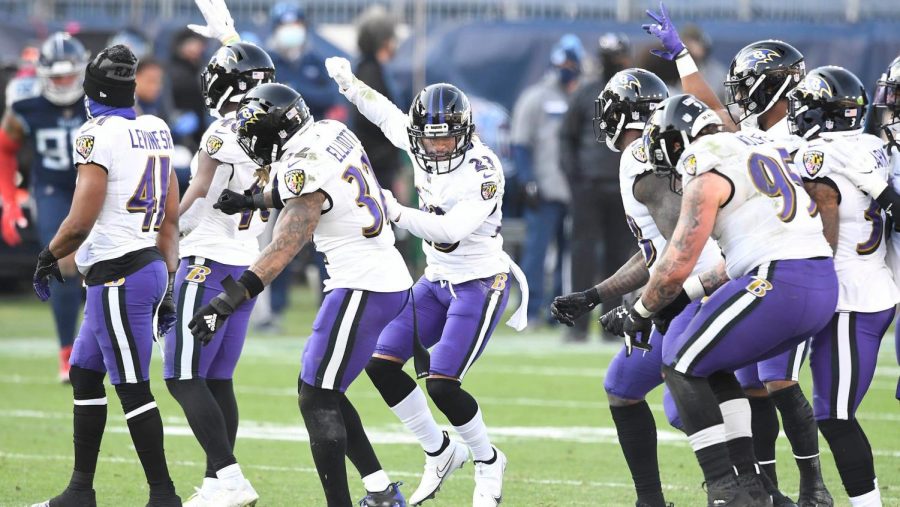 Baltimore+Ravens+celebrate+first+playoff+win+with+QB+Lamar+Jackson+by+beating+the+rival+Tennessee+Titans