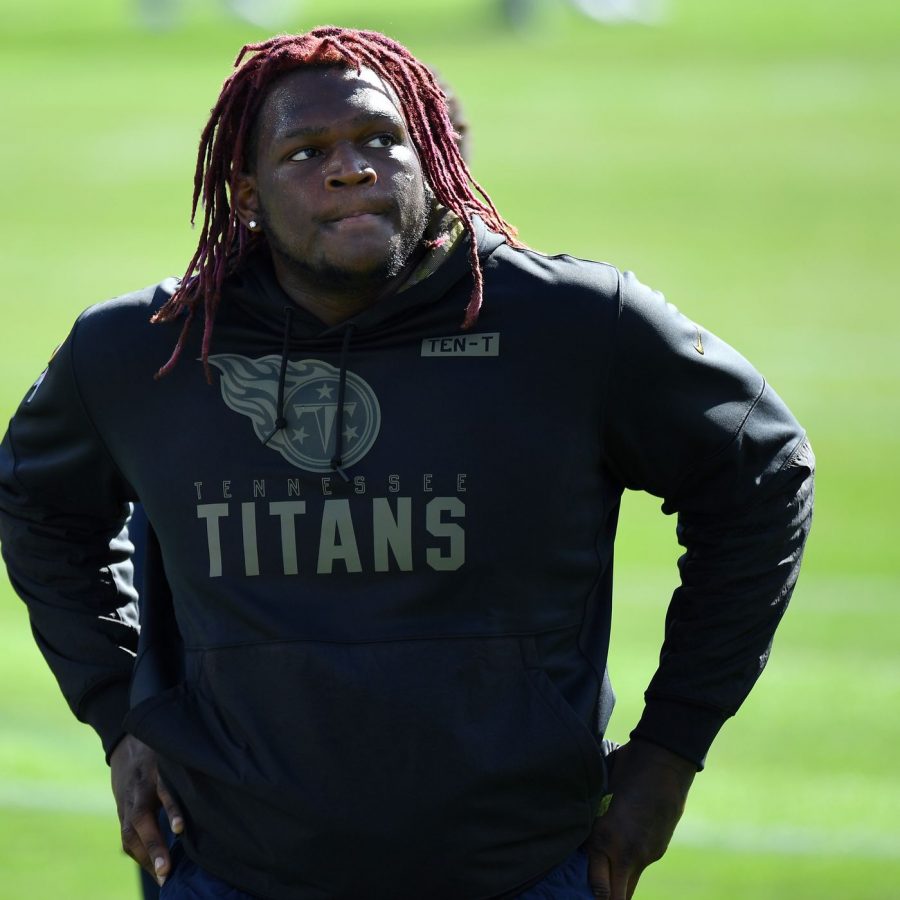 After just two weeks with the Miami Dolphins, offensive tackle, Isaiah Wilson, was cut by the team. Former Titans teammate, Taylor Lewan made the comment, The kid needs help after Wilsons struggles. Photo by Christopher Hanewinckel-USA TODAY Sports.