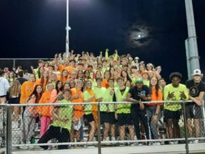 The student section at the Boyertown vs. Pottsgrove Neon Out on September 17, 2021. 