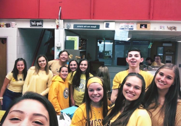 Student Council members at the 2019 Gold Out