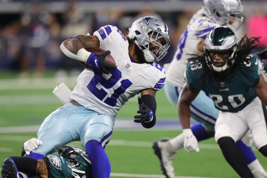 Running back Ezekiel Elliott gets fed the ball throughout the Cowboys Monday Night Football thrashing over the Eagles.