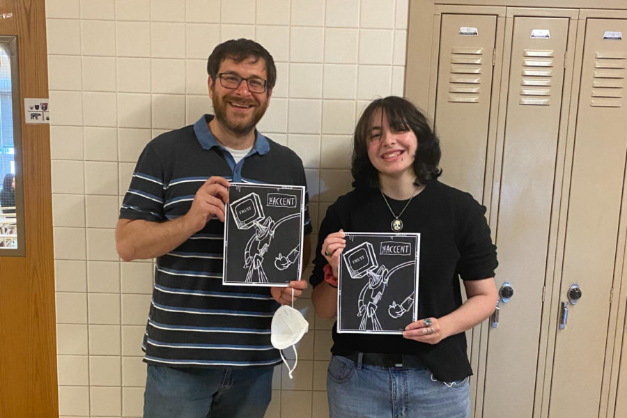 Mr. Dilanzo and Analise Peet holding The Accent magazine