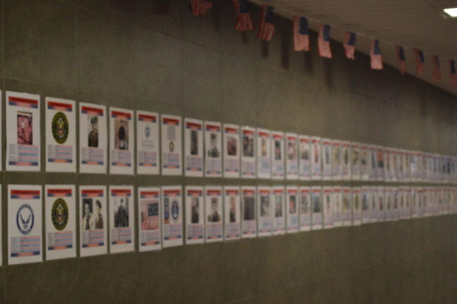 Veterans Day wall by the main office!
