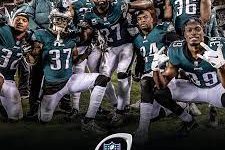 Philadelphia Eagles celebrate their victory against the Giants 