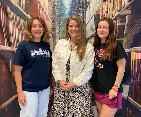 Me, Morgan, and Mrs. Schaarschmidt on the seniors last day. 