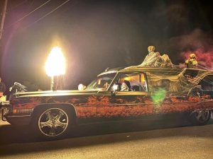 One of the cars they were showing during the Boyertown Halloween parade on Saturday night.