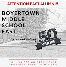 A picture from the Boyertown Area School District Facebook page letting people know about the school's anniversary.