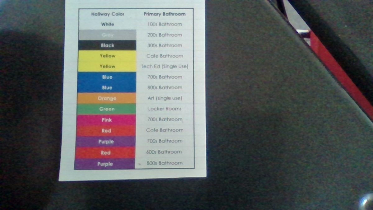 BASHS new bathroom rules and hallway colors.