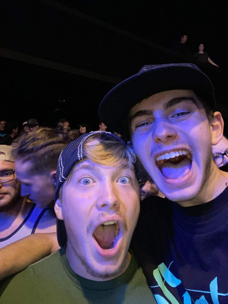 Carter with his close friend, Jared Manning, at a concert.
