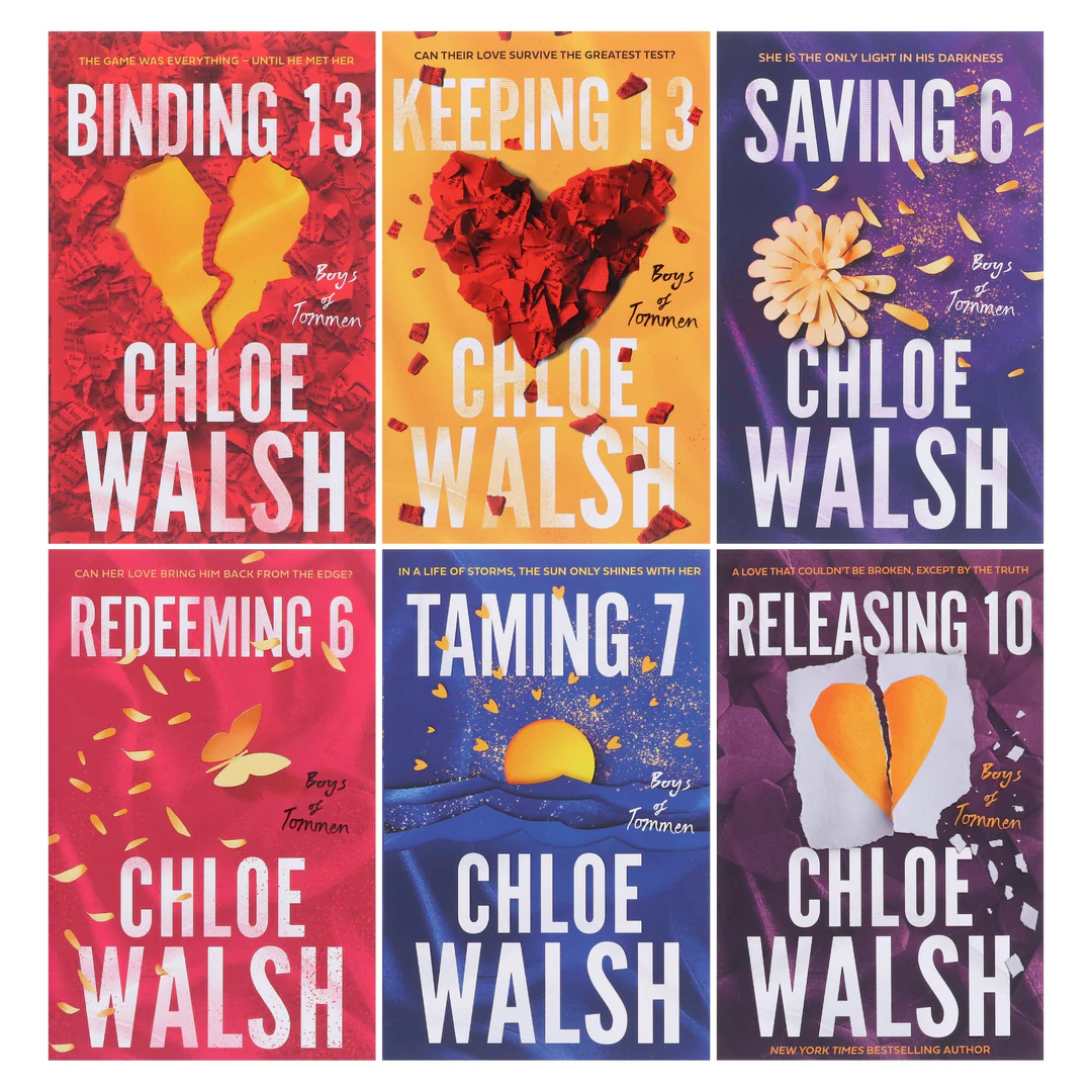 The books of the series, Boys of Tommen, by Chloe Walsh.